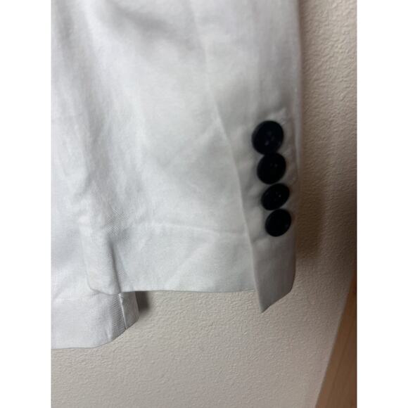 Kai-aakmann Women’s Sz Medium White Cotton Flax Blazer Jacket - Picture 6 of 8